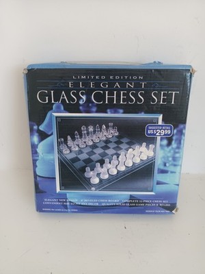 Elegantes Glas Schach Schach Schach Schachspiel Set 8'' - Limited Edition - nie benutzt
