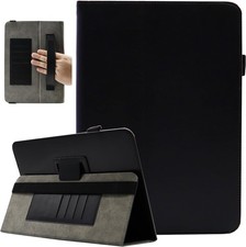 Case for 7-8 Inch Android Tablet, PU Leather Folio Folding Stand, Black