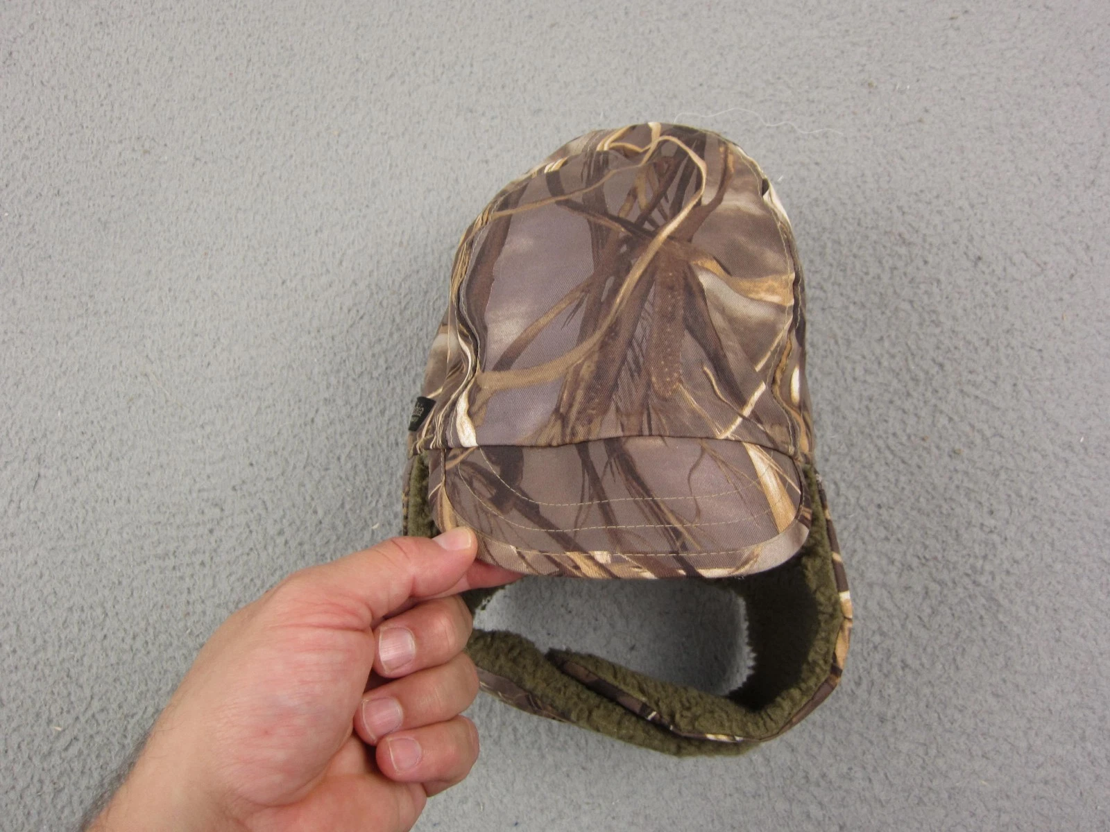 Columbia Hat Mens Small-Medium Brown Camo Realtree Sherpa Fleece Ear Flap Adult