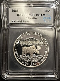 🇨🇦 1985 Canada National Parks Silver $1 ICG PF69 Deep Cameo Rare! Low Mintage!