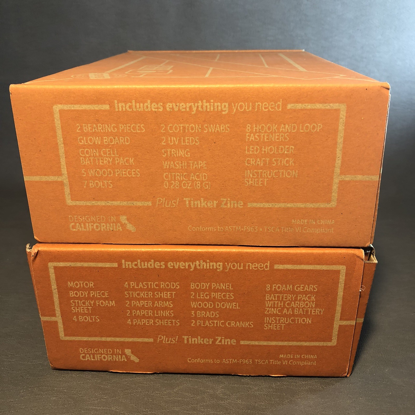 Sealed KiwiCo Tinker Crate Bundle Walking Robot & Glowing Pendulum - Damaged Box