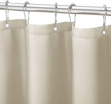 Gibelle Beige Fabric Shower Curtain or Liner, 72x72 Waterproof Shower Curtain...