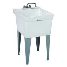 Mustee 19Cf Utility Sink, 34 In H X 20 In W X 24 In L, Floor Mount, 1-1/2 In