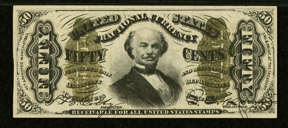 FR# 1335 Fractional 1864 Union Currency 50c Civil War Third 3rd Issue, PMG 53 - Image 3 of 4