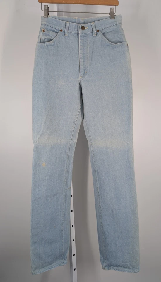 Lee Vintage 70s Faded Sky Blue Jeans USA Rockabilly 28 32 Grunge Thrash Western — 第 3/4 张图片