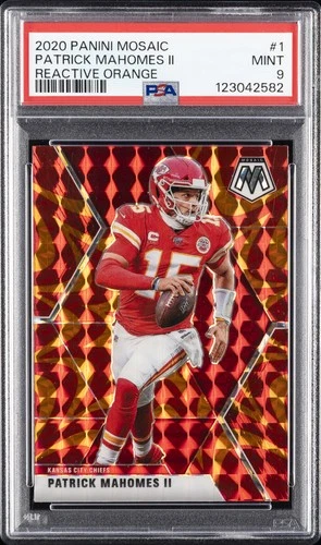2020 PANINI MOSAIC REACTIVE ORANGE #1 PATRICK MAHOMES II PSA 9
