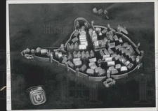 1951 Press Photo Tiny Model of "Middle Age" city Rothenburg o.d. Tauber, Germany