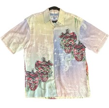 VTG Jams World Men's Colorful "Mask Rayon SS Shirt - Sz S