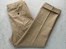  70 New Lands' End Men's Trad Fit No Iron CW PLT Chino Pants Brown 35x32