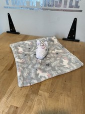 HB UNICORN Lovey Grey Pink Super Soft 14" x 14" Security Blanket