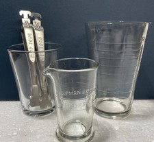 Vintage Lot Kodak 4 16oz Pharmaceutical Glass Laboratory Beakers Glass Tongs