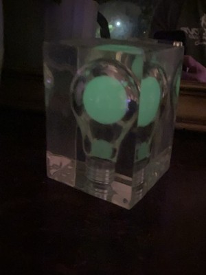 1970s Floating Light Bulb in Lucite Scultpure by Pierre Giraudon