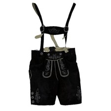 Leather Lederhosen Brown Oktoberfest Shorts Men German Bavarian Pants 46