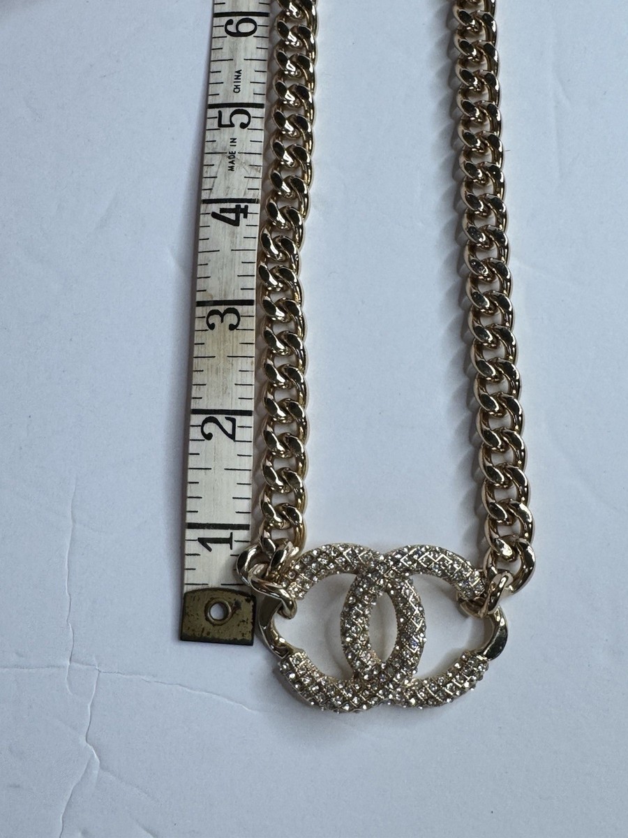 CHANEL Belt Chain CC Logo Rhinestones Gold Plated | eBay display picture 3
