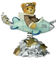 CHERISHED TEDDOES 1999 "Milton" Figurine #542644 Rocket Boy W/Bobble Space Ship