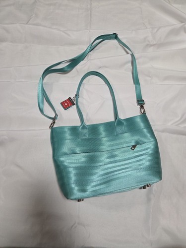 Harvey's Seatbelt Turquoise Mini Streamline  Tote Bag With Strap