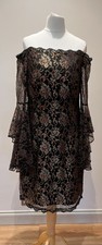 Beautiful Adrianna Papell off shoulder lace bell sleeve lace party dress xmas 
