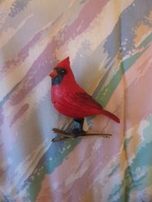 Motion Sensing Chirping Red Cardinal Song Bird Clip Ornament NEW Ships ASAP