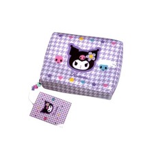 Sanrio Licensed Purple Kuromi Houndstooth Makeup Bag