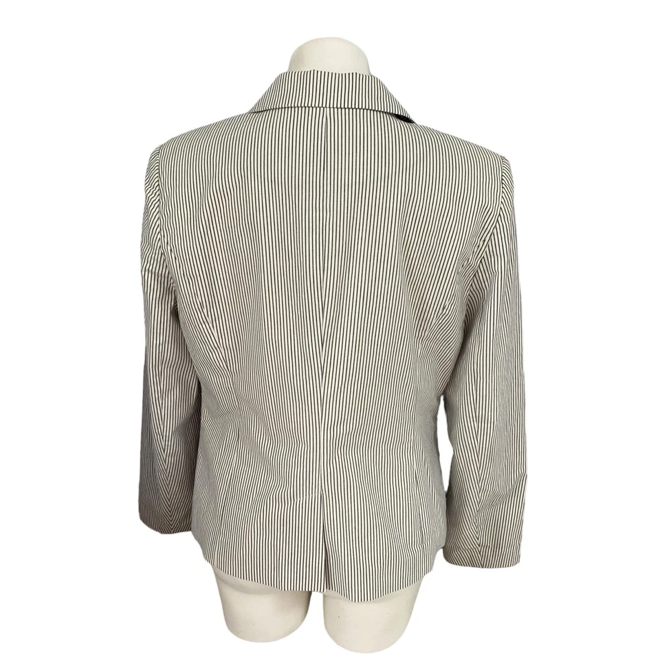 Blazer Willi Smith Mujer 14 Rayas Ferrocarril Chaqueta Costera Preppy Trabajo Oficina Foto 2 de 4
