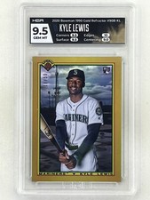 Kyle Lewis 2020 Bowman 1990 Bowman Chrome Gold Refractor RC /50 #90B-KL HGA 9.5
