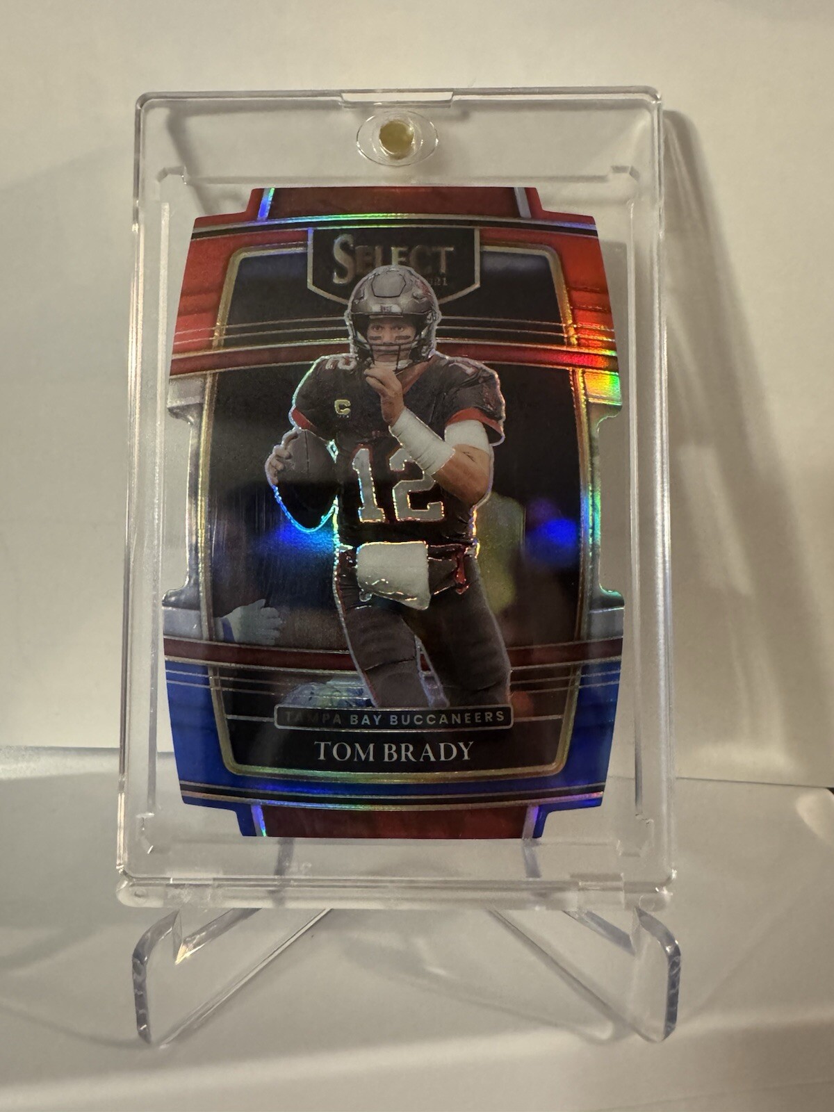 2021 Panini Select - Concourse Red & Blue Prizm Die-Cut #1 Tom Brady