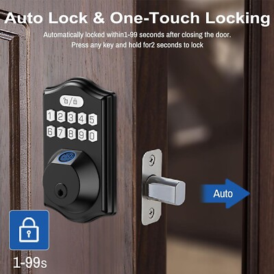 Secustone Fingerprint Door Lock Smart Lock Keyless Smart Entry Door Lock -Silver