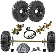 29" Go Kart Rear Axle Kit  6" Wheels  Sprocket Hub Steering Spindle ATV Quad