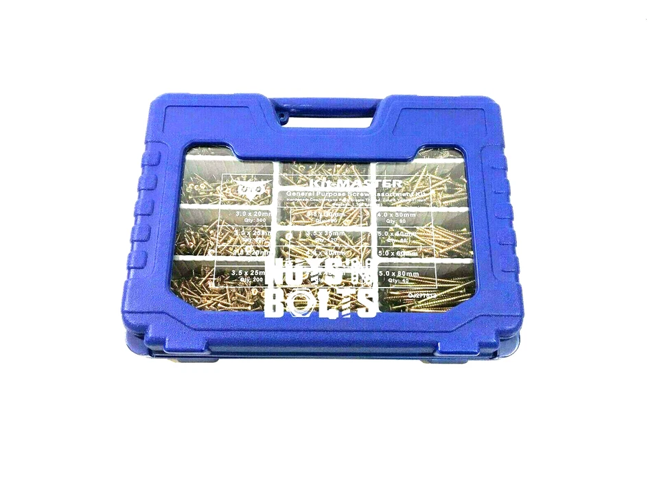 ASSORTED GENERAL PURPOSE WOODSCREWS - TRADE BOX OF 1700 WOOD SCREWS 20mm - 80mm - Image 4 of 4