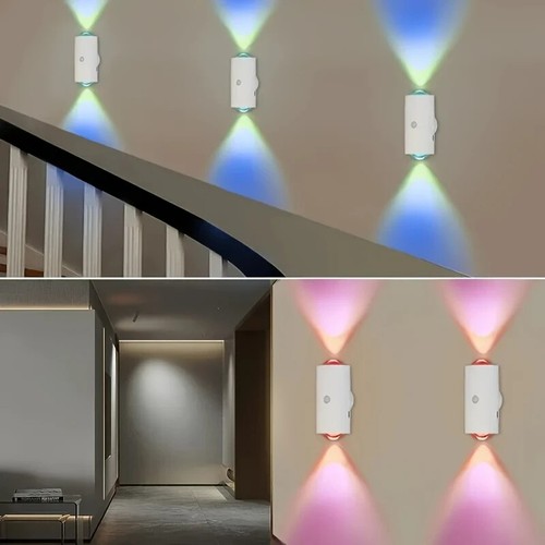 LED Wall Lights Motion Sensor Light USB Rechargeable Night Light Colorful Lamp - Picture 3 of 9