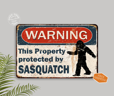 Warning Sasquatch Sign BigFoot Skunk Ape Grassman Fouke Gift Dad 108122001034