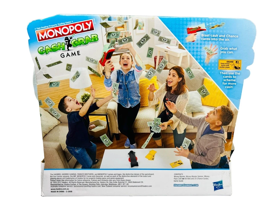 Monopoly Cash Grab Game Ages 8+ Toy Play Money Cards Board Gift Load Boys Girls - Image 4 of 4