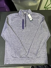 NWT MEN'S CUTTER  BUCK 1/4 ZIP PULLOVER, SIZE: M, COLOR: PURPLE HEATHER  M29 