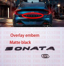 Matte Black Rear SONATA Overlay Emblem Badge For Hyundai Sonata 2020-2022