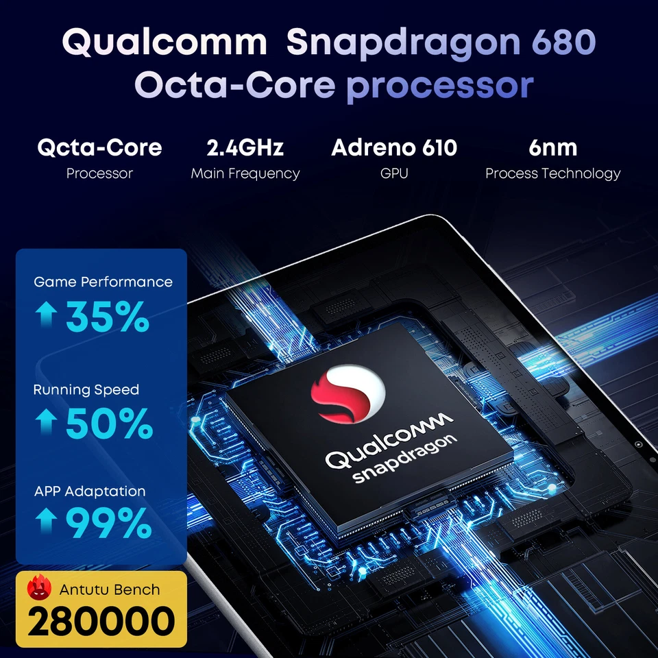 10.3" WIFI Tablet Android 12 HD 128GB Tablet Pad Octa-Core Dual Camera 4G LTE - Image 2 of 4