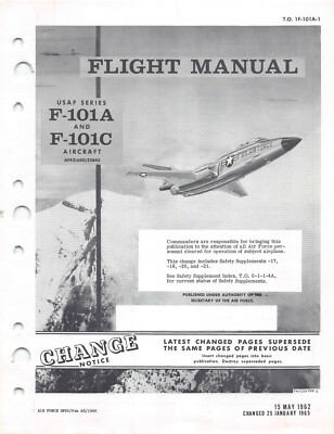 F-101A & F-101C Voodoo 1965 Flight Manual Pilot's Handbook - CD