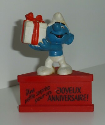 socle bleu anglais Schtroumpf chanteur smurf pitufo puffi happy