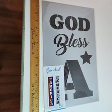 Essential Stencil "God Bless America" reusable sign stencil, 5 foot