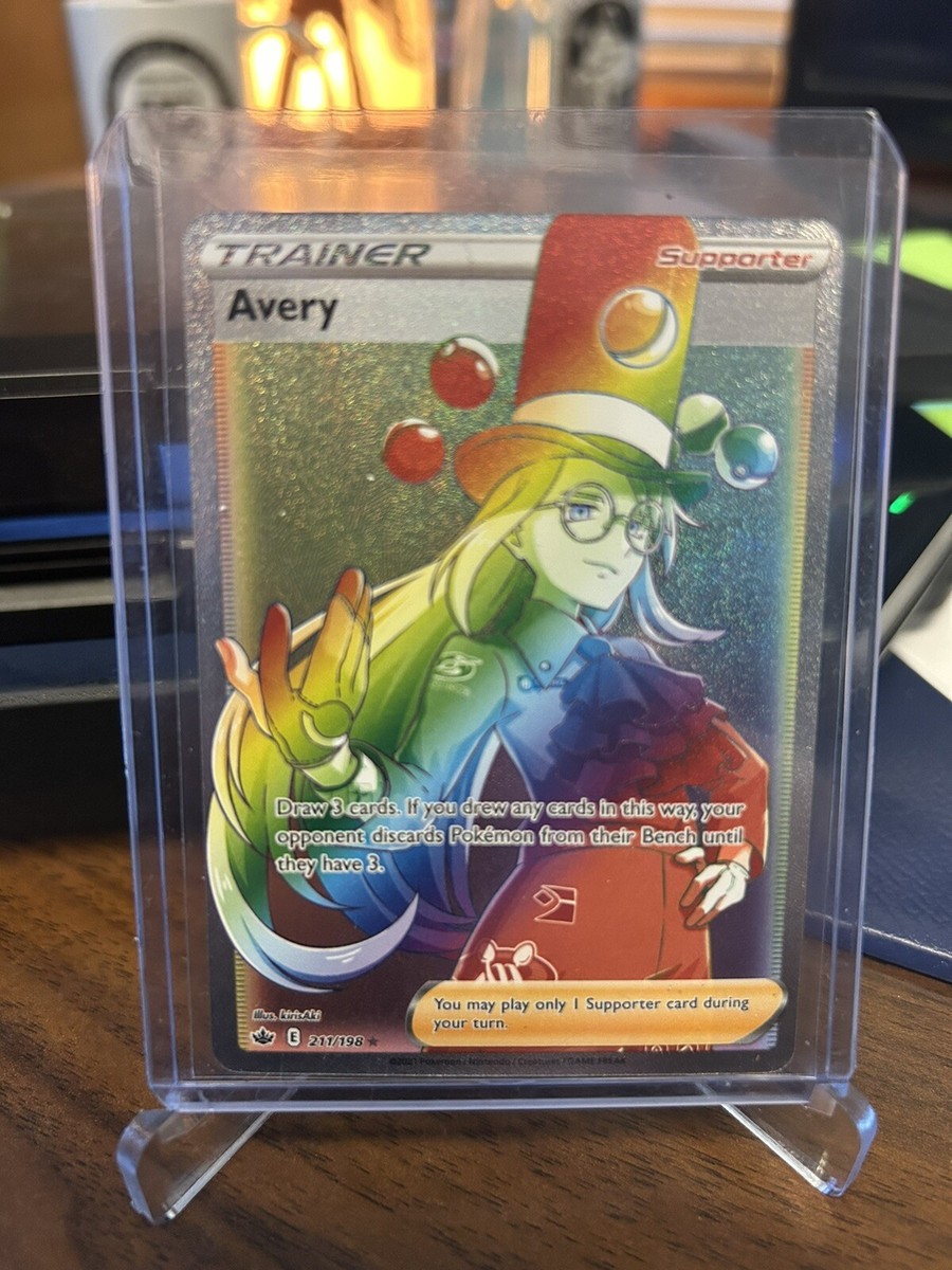 avery pokemon card rainbow Avery 211/198 Chilling Reign NM Full Art Secret Rainbow Rare Pokemon Card