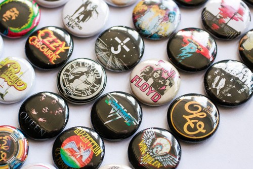 Rock 1" Pinback 35 Buttons 70's Music Metal Bowie Sabbath Hendrix ELO Badge - Picture 3 of 7