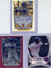 2014 BOWMAN CHROME CESAR PUELLO REFRACTOR AUTO ROOKIE RC + #/25 Red #/25 Black 