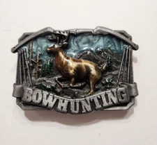 BERGAMOT BRASS WORKS VINTAGE BELT BUCKLE 1983 BOWHUNTING