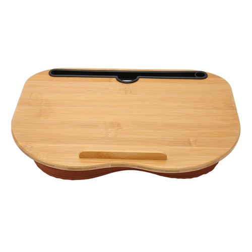 Escritorio para computadora portátil de madera de bambú para computadora portátil de hasta 15,6 pulgadas con almohada ajuste de cushi - Imagen 21 de 24