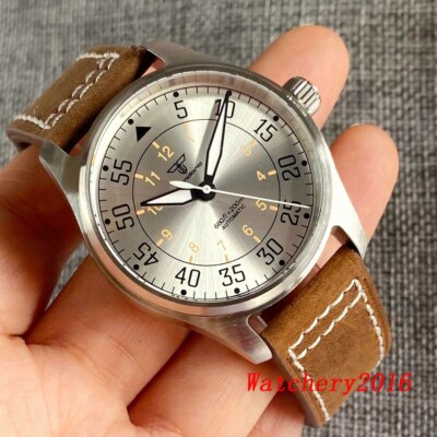 Tandorio New 39mm Pilot Mechanical Watch For Men NH35A PT5000 Miyota  Auto 20ATM