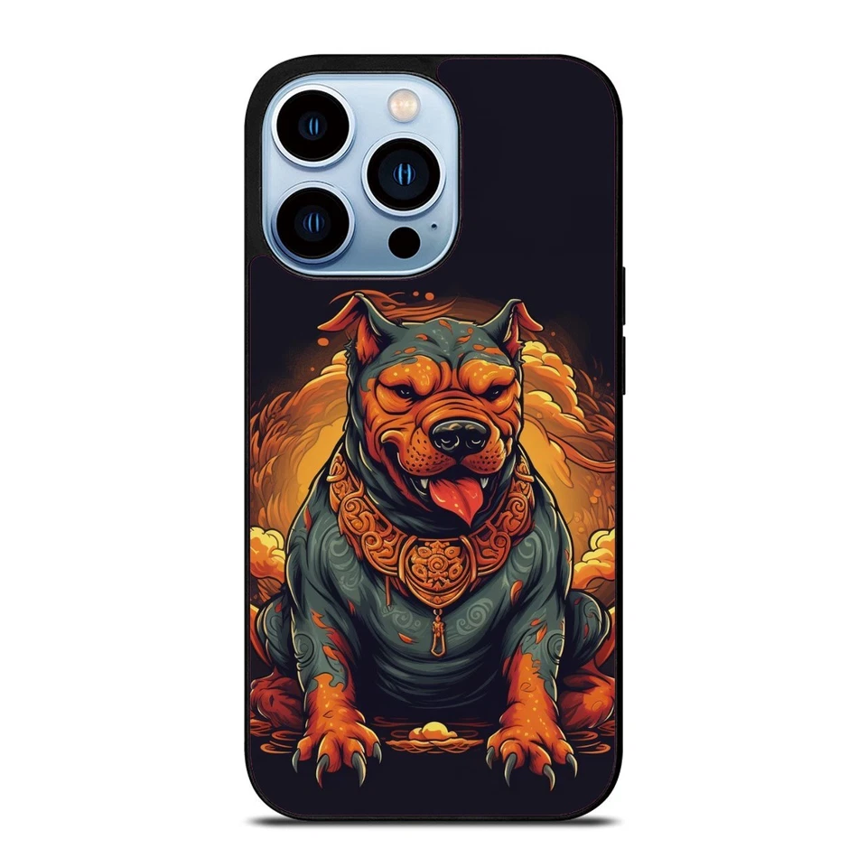 Rugged Cover angel pitbull dog tattoo For iPhone 11 12 13 14 15 Pro Max - Image 4 of 4