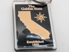 California "The Golden State" Souvenir Keychain Plastic