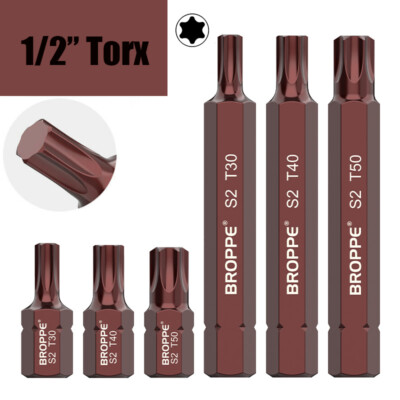 Torx Impact Screwdriver Bit T20 T25 T30 T40 T45 T50 T55 Insert Bit 30mm/75mm