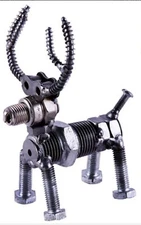 Deer Hand Crafted Recycled Metal Art Sculpture Figurine
