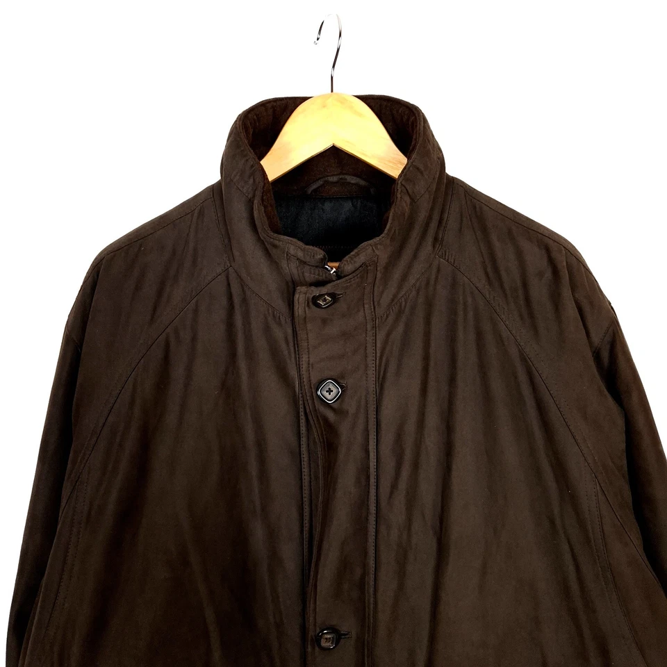 BUGATTI Men's Jacket Size EU60 UK50 5XL Brown Military Stand Collar Polyester - Image 3 of 4