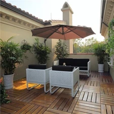 Deck Tiles Wood Flooring Interlocking Balcony Patio Paver Indoor Outdoor Blacony